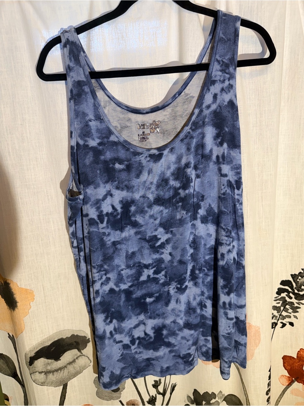 Terra & Sky Blue Tie-Dye Scoop Tank - Picture 4 of 7